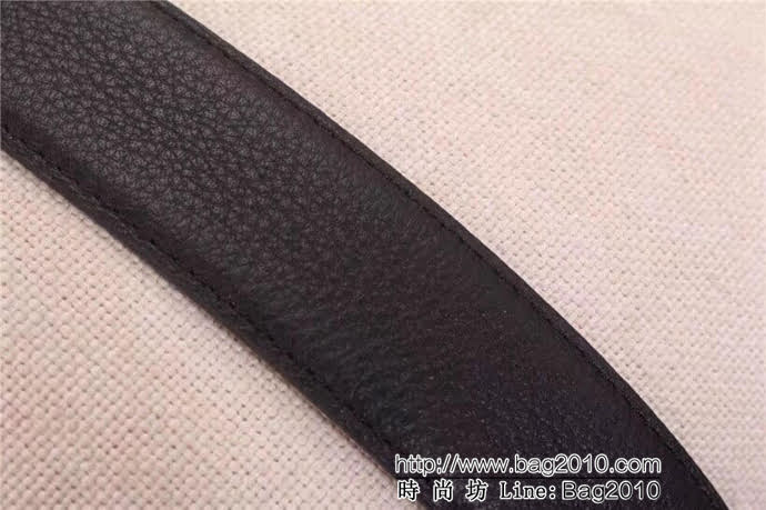 路易威登LV 太陽花專櫃同步更新 專櫃原版LV鋼扣 雙面原版荔枝紋牛皮 男士皮帶  xfp1238
